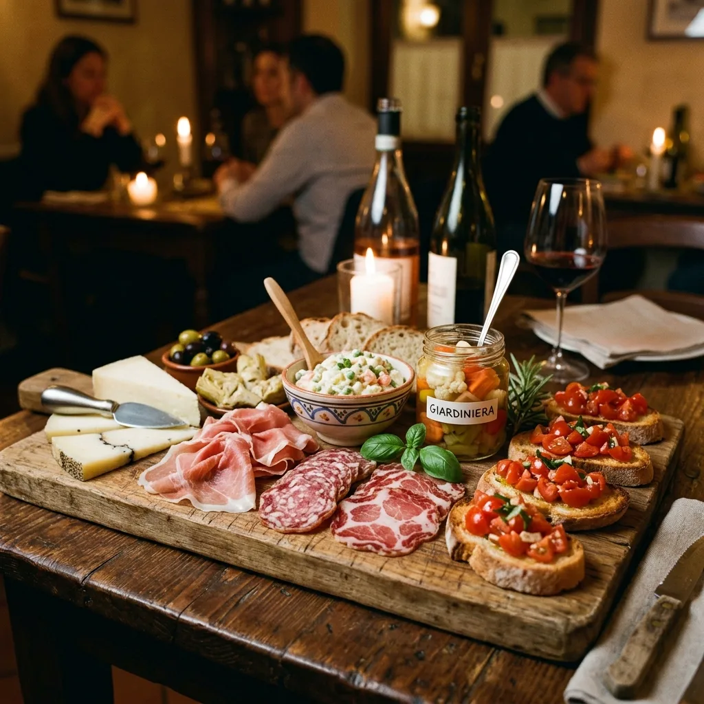 The Rusticone: selection of cured meats, cheeses and bruschette